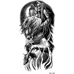 Magere Hein Sleeve Tattoo | Tijdelijke tattoo sleeve volwassenen | Neptattoo | Grim Reaper Temporary Tattoo | 20,5 cm x 9,5 cm